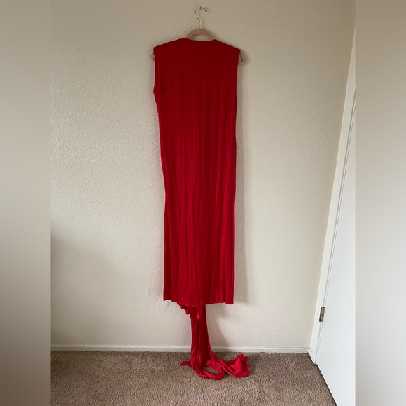NWT! Zara Satin Effect Wrap Dress in Red - Size Medium - Picture 7 of 7